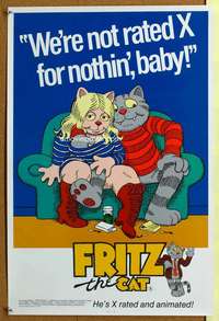p166 FRITZ THE CAT special 18x27 movie poster '72 Ralph Bakshi cartoon!
