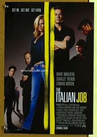 p111 ITALIAN JOB special 13x19 movie poster advance '03 Wahlberg