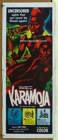 p114 KARAMOJA special 11x27 movie poster '54 Africa uncensored sights!