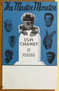 p186 MASTER MONSTER special 14x22 movie poster '60s Lon Chaney Jr!