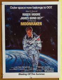 p191 MOONRAKER special 20x27 movie poster '79 Roger Moore as James Bond!
