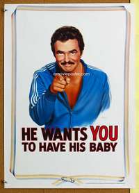 p195 PATERNITY special 17x24 movie poster teaser '81 Burt Reynolds