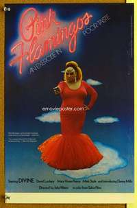 p122 PINK FLAMINGOS 11x17 '72 Divine, Mink Stole, John Waters' classic exercise in poor taste!