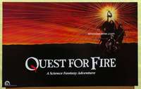 p248 QUEST FOR FIRE special 25x40 teaser movie poster '82 cave men!
