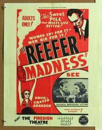 p203 REEFER MADNESS special 17x22 movie poster R72 teens & marijuana!