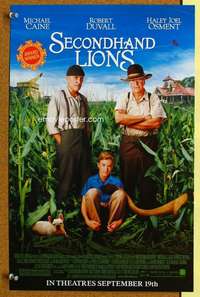 p129 SECONDHAND LIONS special 11x17 movie poster advance '03 Osment