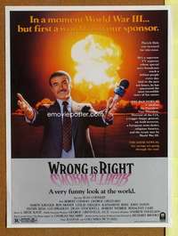 p228 WRONG IS RIGHT special 18x24 movie poster '82 Sean Connery