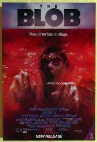 p257 BLOB video one-sheet movie poster '88 sci-fi remake, wild image!