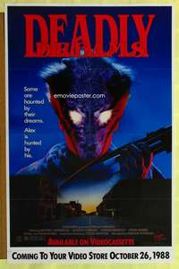 p261 DEADLY DREAMS video one-sheet movie poster '88 wild monster image!