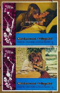 q841 BEGUILED 2 movie lobby cards '71 Clint Eastwood, Geraldine Page