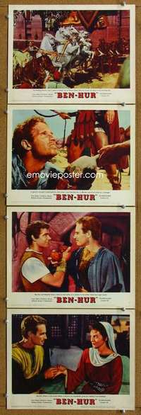 q552 BEN HUR 4 movie lobby cards '60 Charlton Heston, William Wyler
