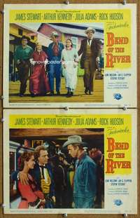 q842 BEND OF THE RIVER 2 movie lobby cards '52 Jimmy Stewart