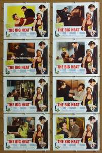 q108 BIG HEAT 8 movie lobby cards '53 Glenn Ford, Gloria Grahame