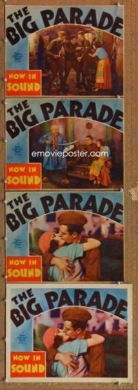 q554 BIG PARADE 4 movie lobby cards '25 John Gilbert, King Vidor