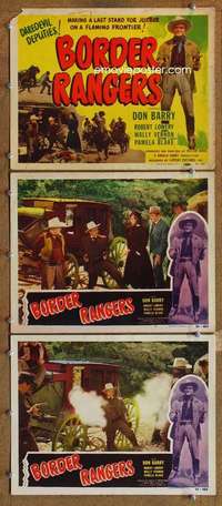 q674 BORDER RANGERS 3 movie lobby cards '50 Don Red Barry, Lowery