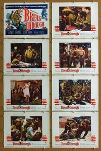 q118 BREAKTHROUGH 8 movie lobby cards '50 John Agar, World War II!