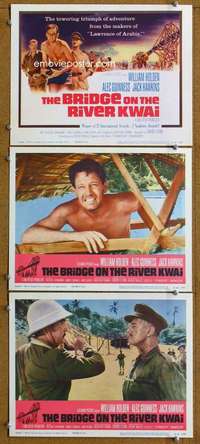 q675 BRIDGE ON THE RIVER KWAI 3 movie lobby cards R63 William Holden