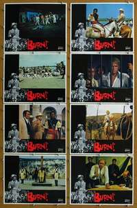 q122 BURN 8 movie lobby cards '70 Marlon Brando, Gillo Pontecorvo