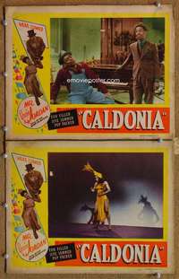 q851 CALDONIA 2 movie lobby cards '45 Louis Jordan, all-black!