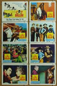q130 CAT BALLOU 8 movie lobby cards '65 classic Jane Fonda, Lee Marvin