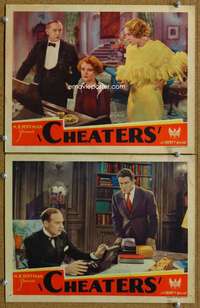 q856 CHEATERS 2 movie lobby cards '34 William Collier Sr, June Collyer