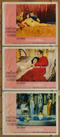 q677 CLEOPATRA 3 movie lobby cards '64 Elizabeth Taylor, Burton