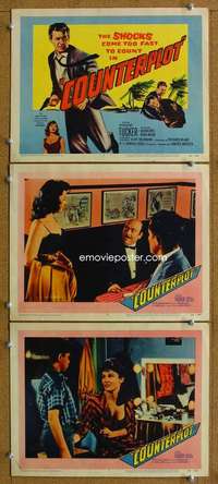 q679 COUNTERPLOT 3 movie lobby cards '58 Forrest Tucker, Allison Hayes