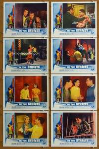 q141 CRIME IN THE STREETS 8 movie lobby cards '56 Cassavetes, Mineo