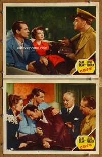 q861 CRISIS 2 movie lobby cards '50 Cary Grant, Paula Raymond, Ferrer