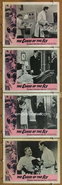 q564 CURSE OF THE FLY 4 movie lobby cards '65 Brian Donlevy, sci-fi!