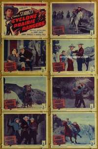 q143 CYCLONE PRAIRIE RANGERS 8 movie lobby cards '44 Charles Starrett