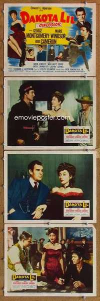 q566 DAKOTA LIL 4 movie lobby cards '50 George Montgomery as Tom Horn!