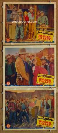 q683 DANGER VALLEY 3 movie lobby cards '37 Jack Randall, Lois Wilde