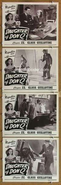 q568 DAUGHTER OF DON Q 4 Chap 11 movie lobby cards '46 Lorna Gray, serial!