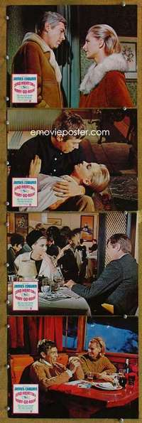 q570 DEAD HEAT ON A MERRY-GO-ROUND 4 movie lobby cards '66 Coburn