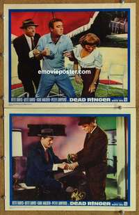 q867 DEAD RINGER 2 movie lobby cards '64 Bette Davis, Karl Malden