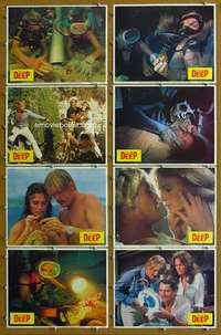 q155 DEEP 8 movie lobby cards '77 Jacqueline Bisset, Nick Nolte