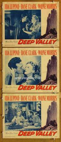 q684 DEEP VALLEY 3 movie lobby cards '47 Ida Lupino, Dane Clark