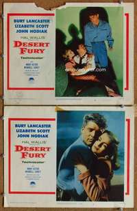 q868 DESERT FURY 2 movie lobby cards R58 Burt Lancaster, Liz Scott