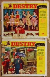 q872 DESTRY 2 movie lobby cards '54 Audie Murphy, sexy dancing girls!