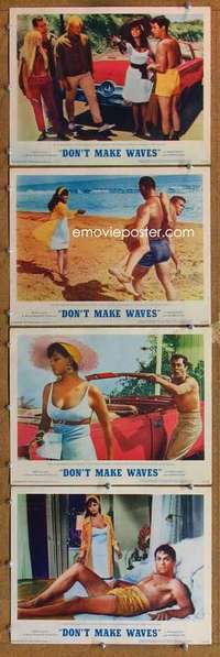 q575 DON'T MAKE WAVES 4 movie lobby cards '67 Tony Curtis, Cardinale