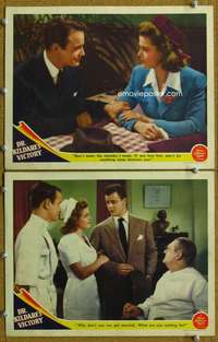 q876 DR KILDARE'S VICTORY 2 movie lobby cards '41 Lew Ayres, Barrymore