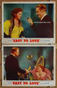 q879 EASY TO LOVE 2 movie lobby cards '53 Esther Williams, Van Johnson