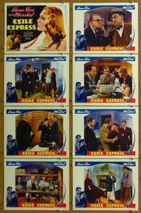 q170 EXILE EXPRESS 8 movie lobby cards '39 Anna Sten, Alan Marshal