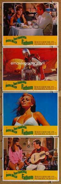 q578 FATHOM 4 movie lobby cards '67 sexy Raquel Welch in scuba gear!