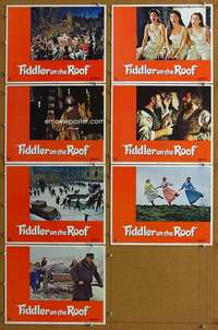 q406 FIDDLER ON THE ROOF 7 movie lobby cards '72 Topol, Molly Picon