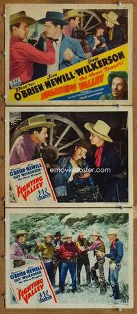 q697 FIGHTING VALLEY 3 movie lobby cards '43 The Texas Rangers!