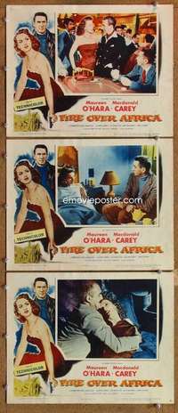 q699 MALAGA 3 movie lobby cards '54 Maureen O'Hara, Carey