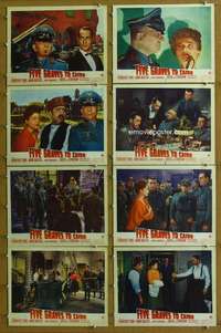 q178 FIVE GRAVES TO CAIRO 8 movie lobby cards '43 Billy Wilder, Tone