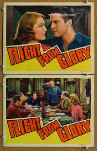 q893 FLIGHT FROM GLORY 2 movie lobby cards '37 Chester Morris, Heflin